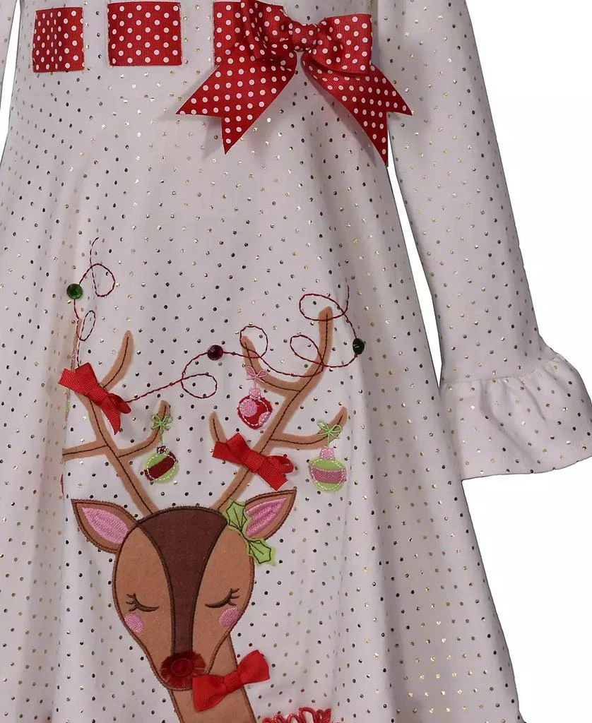 Bonnie Jean Little Girls Foiled Dot Knit Pull Through Dress 3
