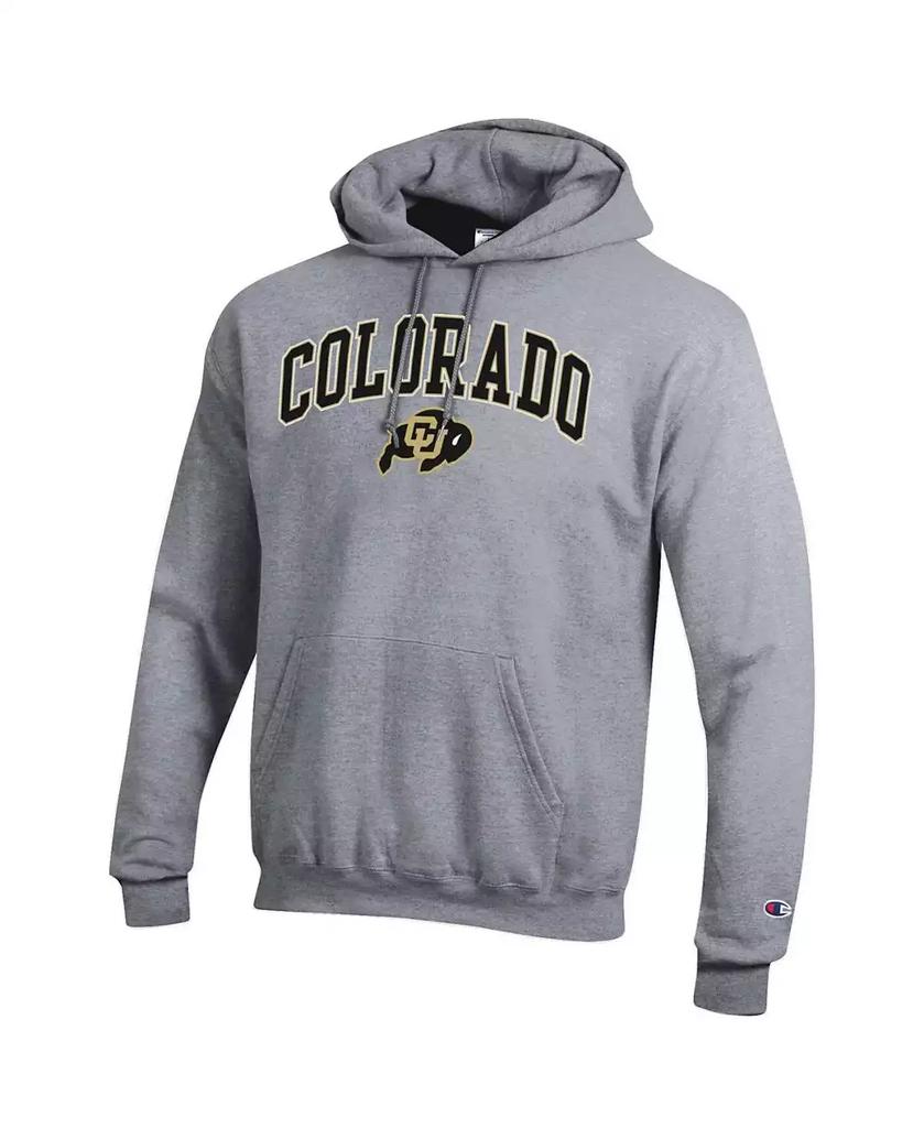 CHAMPION Men's Heather Gray Colorado Buffaloes Arch Over Logo Pullover Hoodie