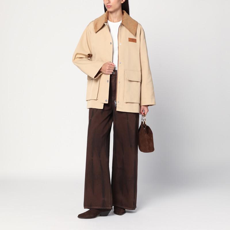 Ganni Wide-leg brown jeans