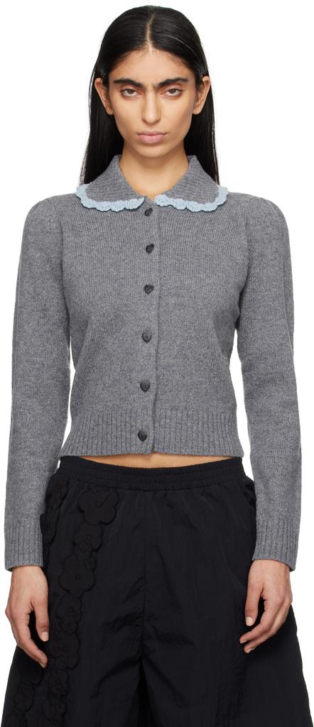 Sandy Liang Gray Roche Cardigan