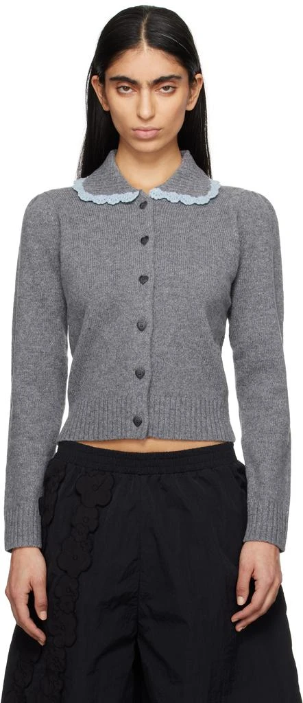 Sandy Liang Gray Roche Cardigan 1