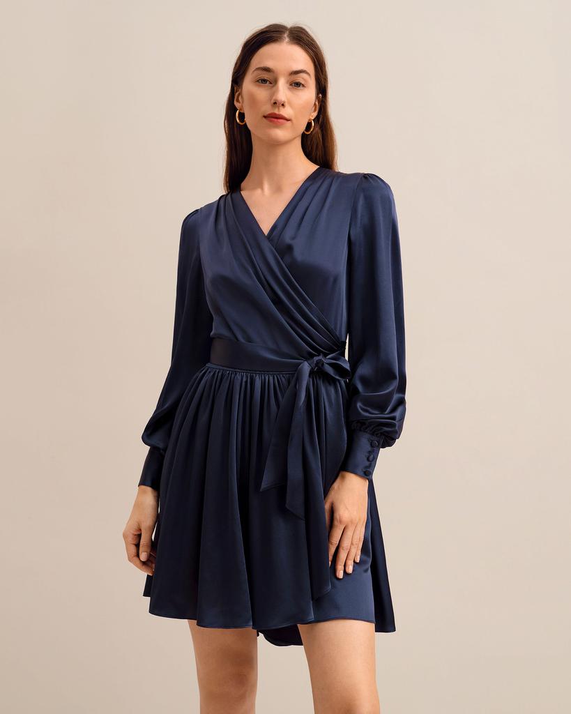 LILYSILK The Linaria V Neck Silk Wrap Dress for Women