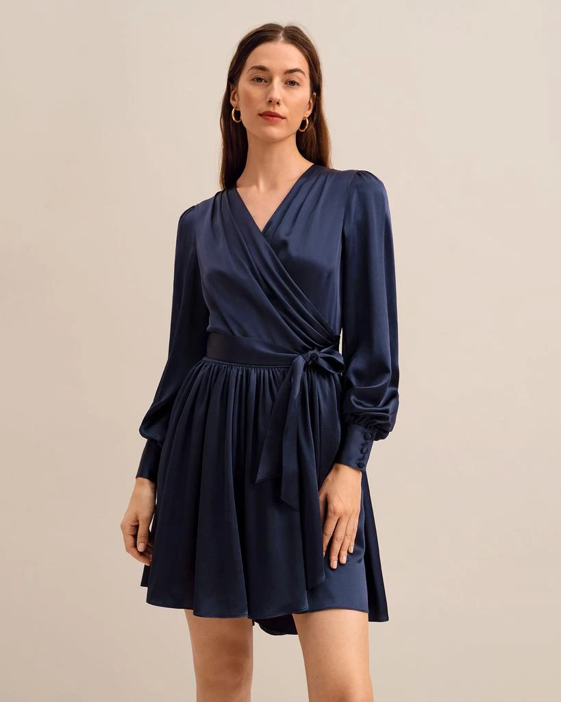 LILYSILK The Linaria V Neck Silk Wrap Dress for Women 2