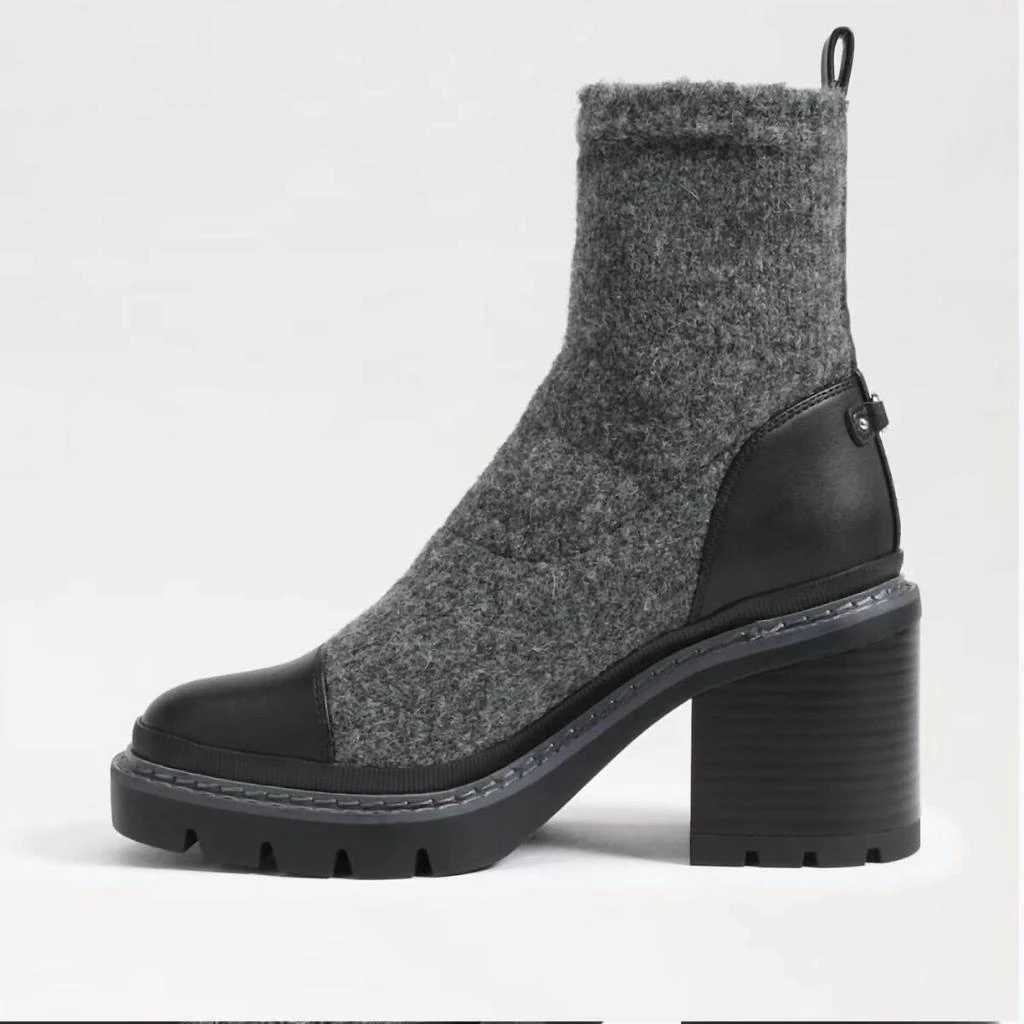 Sam Edelman Rozanna Knit Bootie In Charcoal/black 5