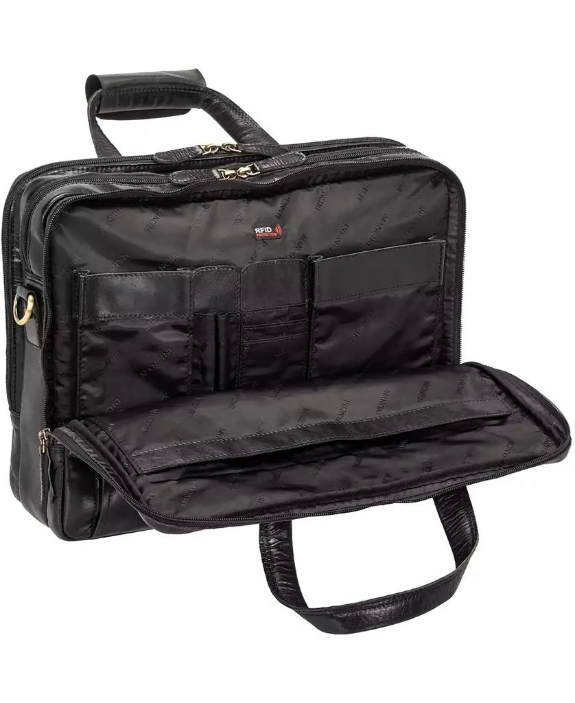 Mancini Leather Goods Men's Triple Compartment Briefcase 5
