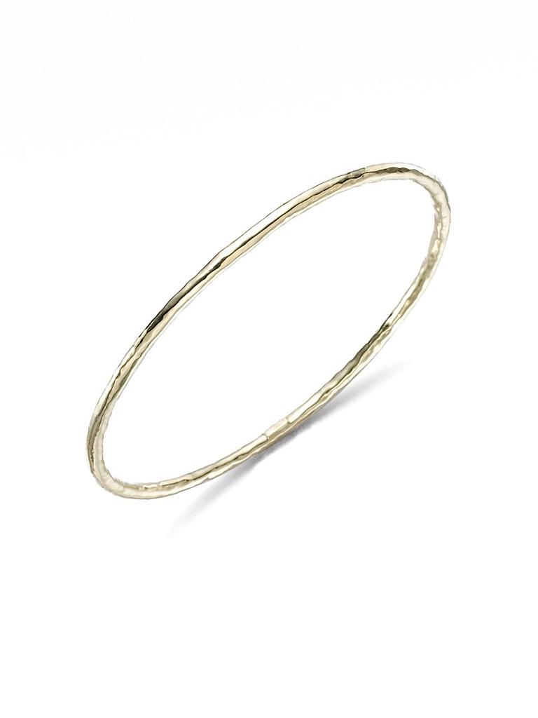 Ippolita Classico Thin 18K Yellow Gold Hammered Bangle Bracelet