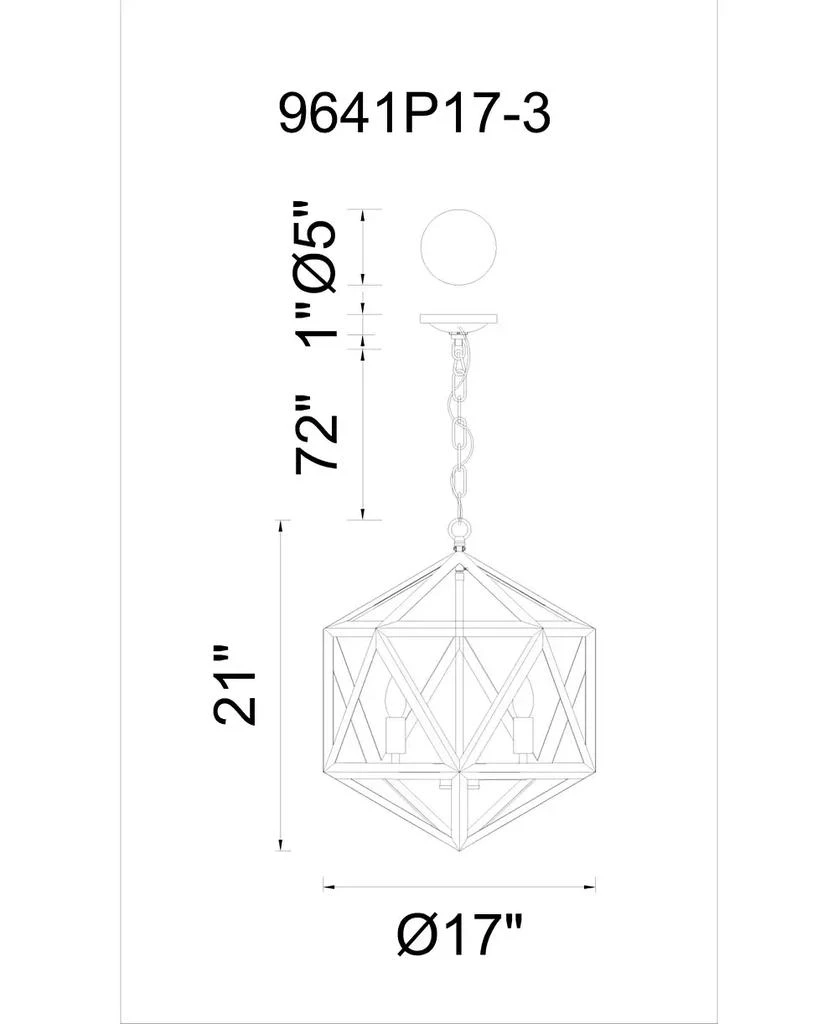 CWI Lighting Amazon 3 Light Chandelier 2