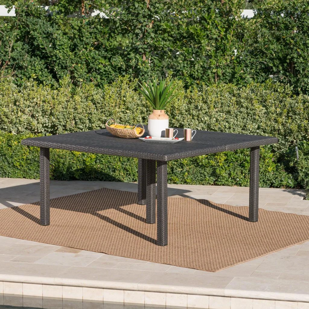 Streamdale Furniture Streamdale Mclemore Outdoor Wicker Dining Table Perfect for Hosting with Ample Space 4
