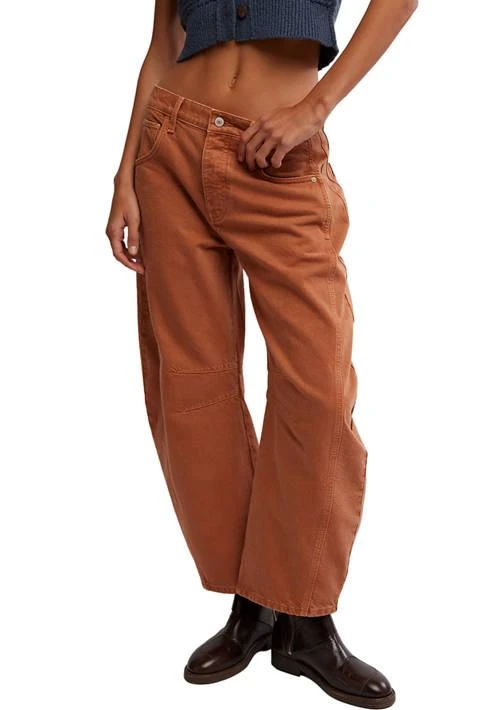 Free People People We The Free Good Luck Mid Rise Barrel Jeans 1