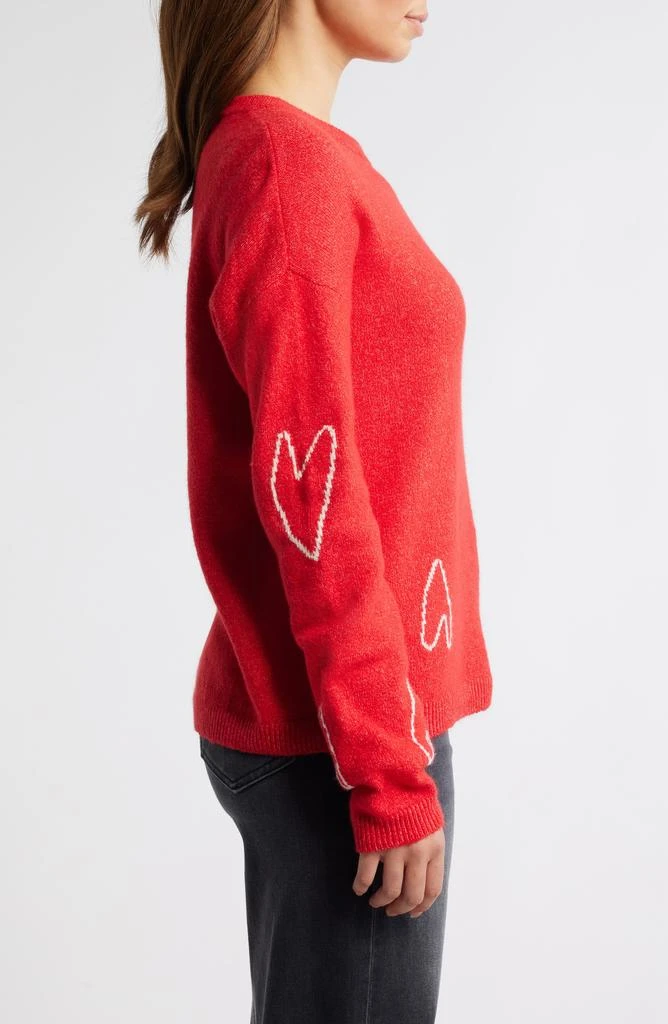 Caslon Jacquard Hearts Cotton Blend Sweater 3