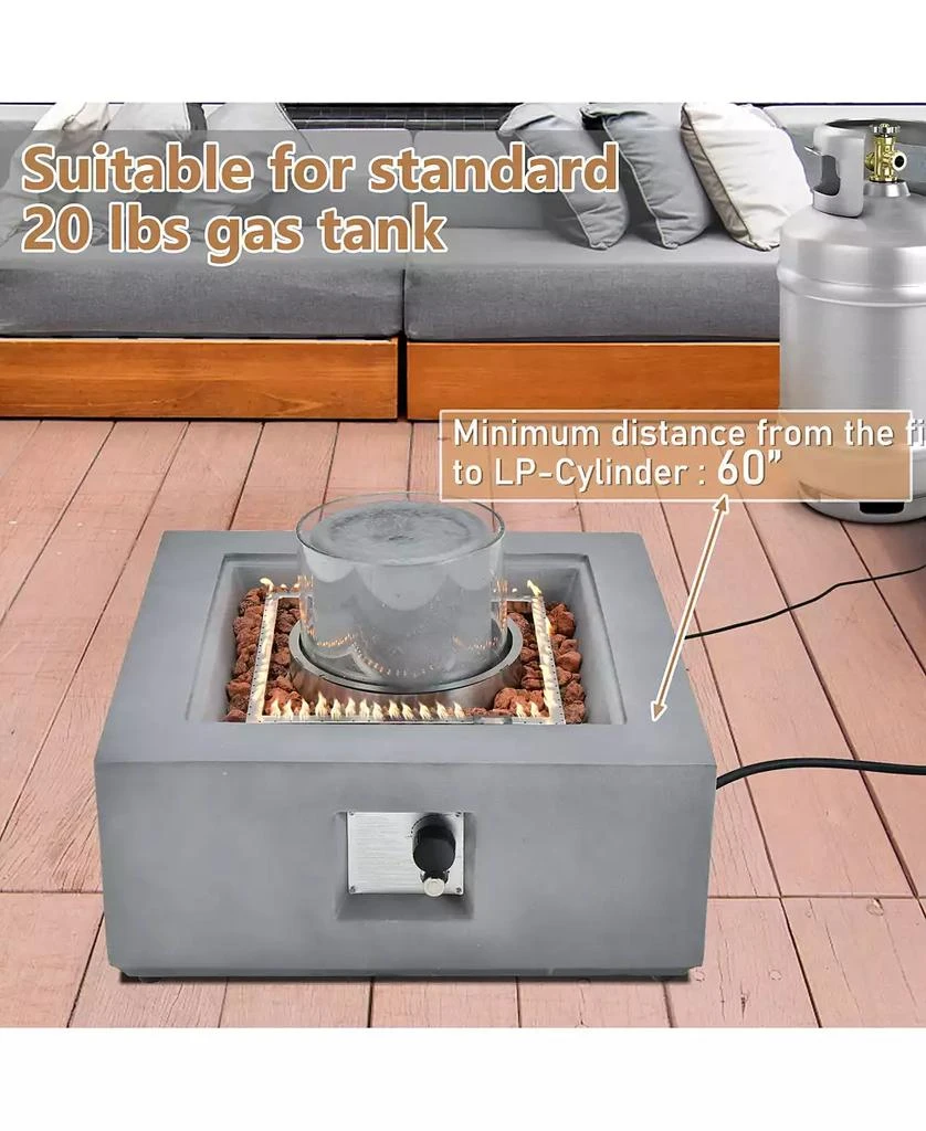 Mecale 28 Inch 50000 BTU Patio Square Propane Fire Pit with PVC Cover 6