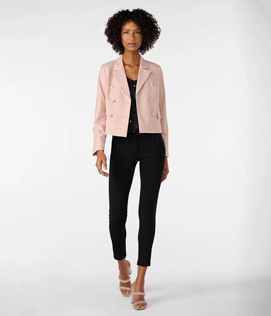Karl Lagerfeld Paris SLUB TWILL DOUBLE BREASTED CROPPED BLAZER 4