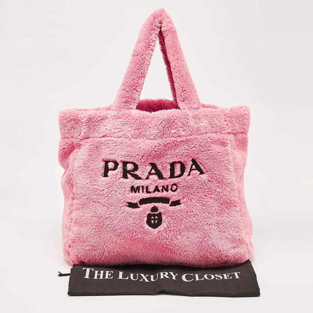 Prada Prada Pink Terry Cloth Logo Tote 9