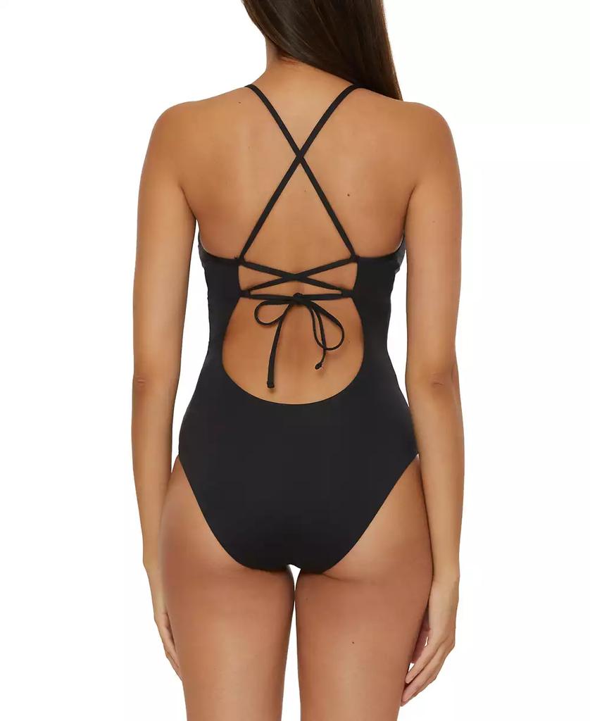 Becca Women's Plunge-Neck One-Piece Swimsuit