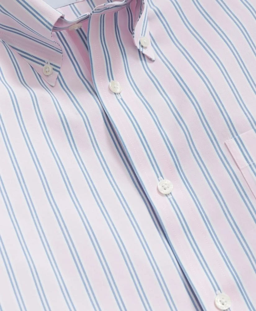 Brooks Brothers Stretch Cotton Non-Iron Polo Button Down Collar, Striped Shirt 2