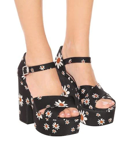 Miu Miu Daisy gabardine platform sandals 4