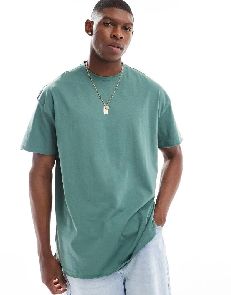 Threadbare Threadbare oversized heavyweight t-shirt in green 1