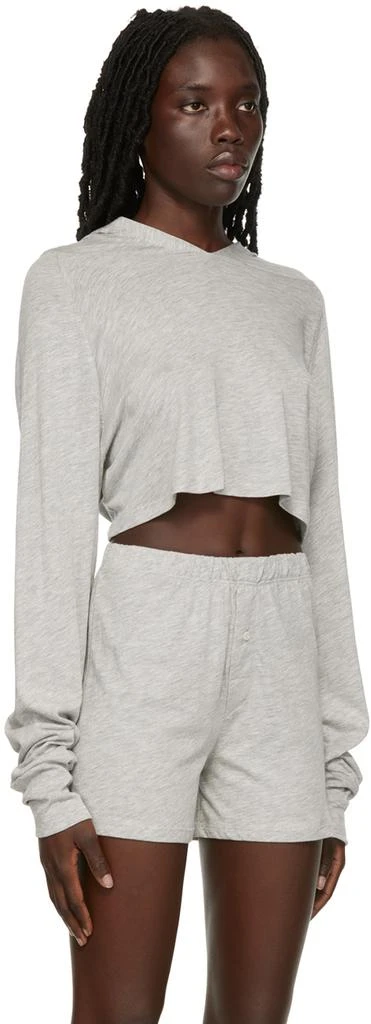 ÉTERNE Gray Raglan Cropped Hoodie 2