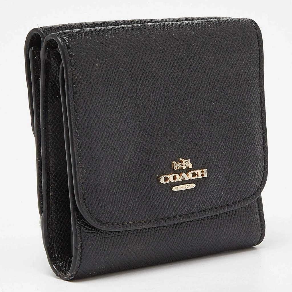 Coach Coach Black Leather Trifold Compact Wallet 4