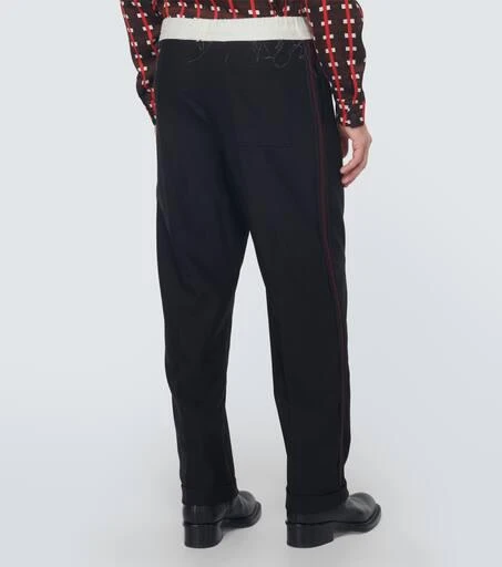 WALES BONNER Silk-trimmed wool pants 4