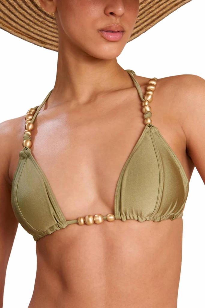 Cult Gaia Amaris Bikini Top In Tea