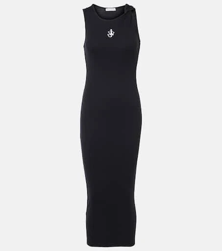 JW Anderson Logo embroidery cotton jersey maxi dress 1