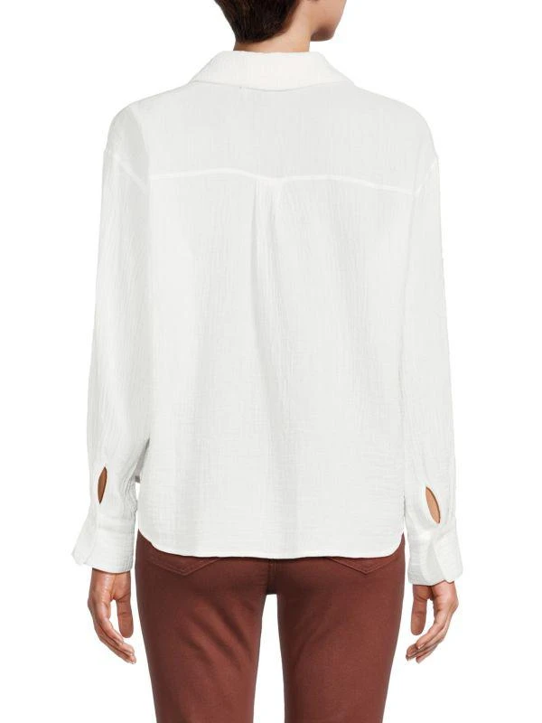 Saks Fifth Avenue Gauze Long Sleeve Button Down Shirt 2