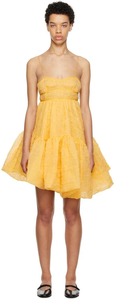 CECILIE BAHNSEN Yellow Demi Minidress 1