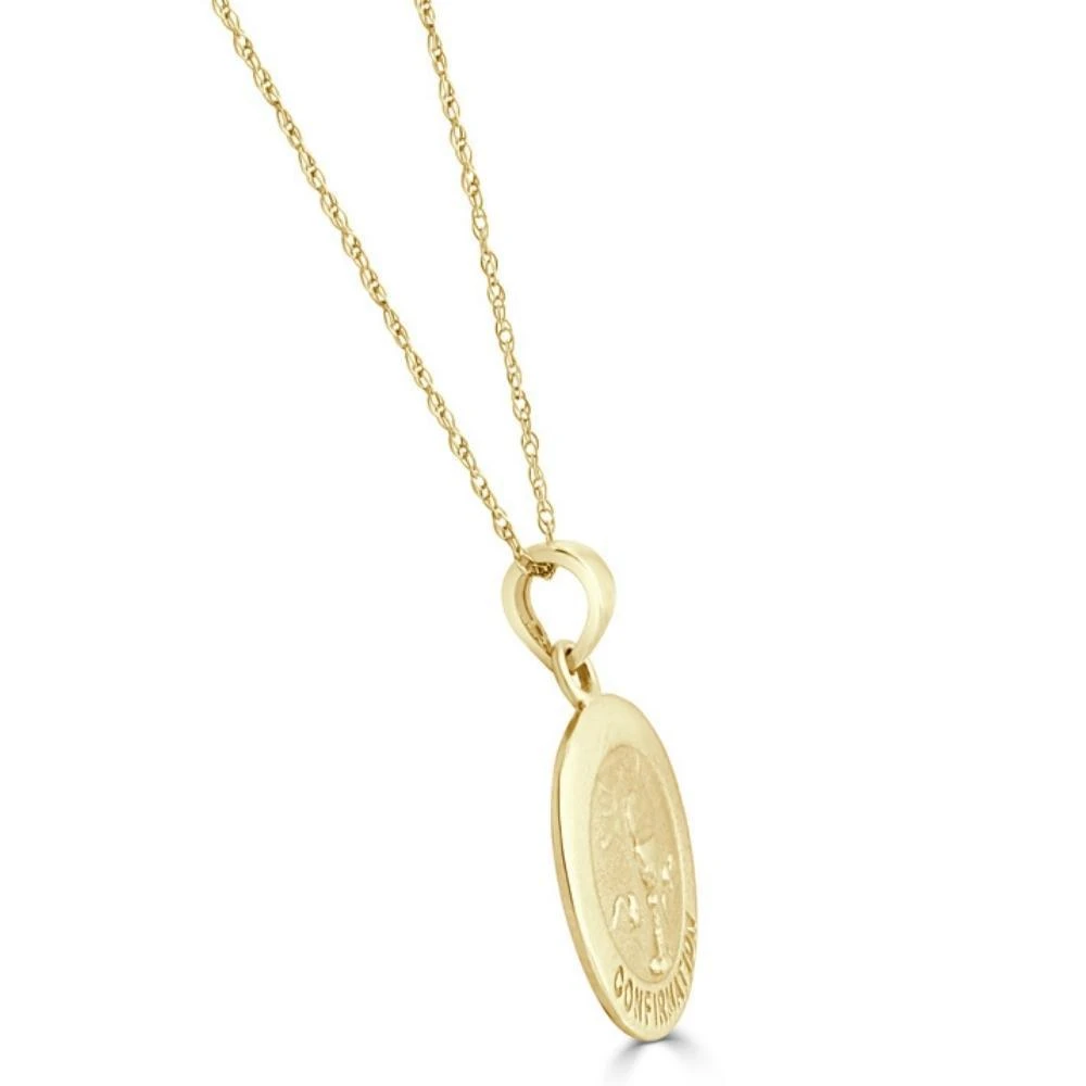 Pompeii3 14k White or Yellow Gold Gold Confirmation Medal Pendant Necklace 14.5mm Tall 2