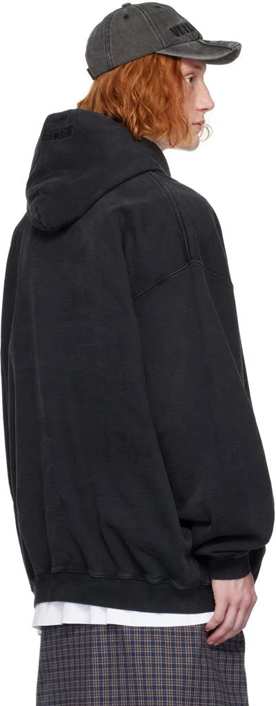 Vetements Black Woven Label Hoodie 3