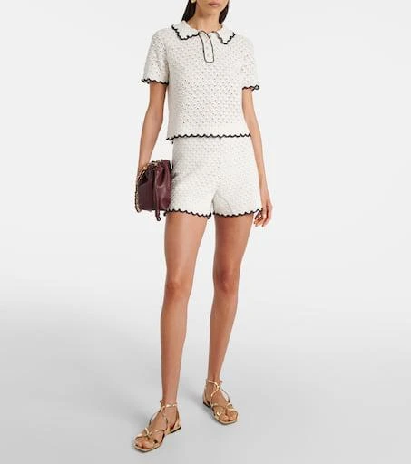Zimmermann Halliday pointelle scalloped polo shirt 2