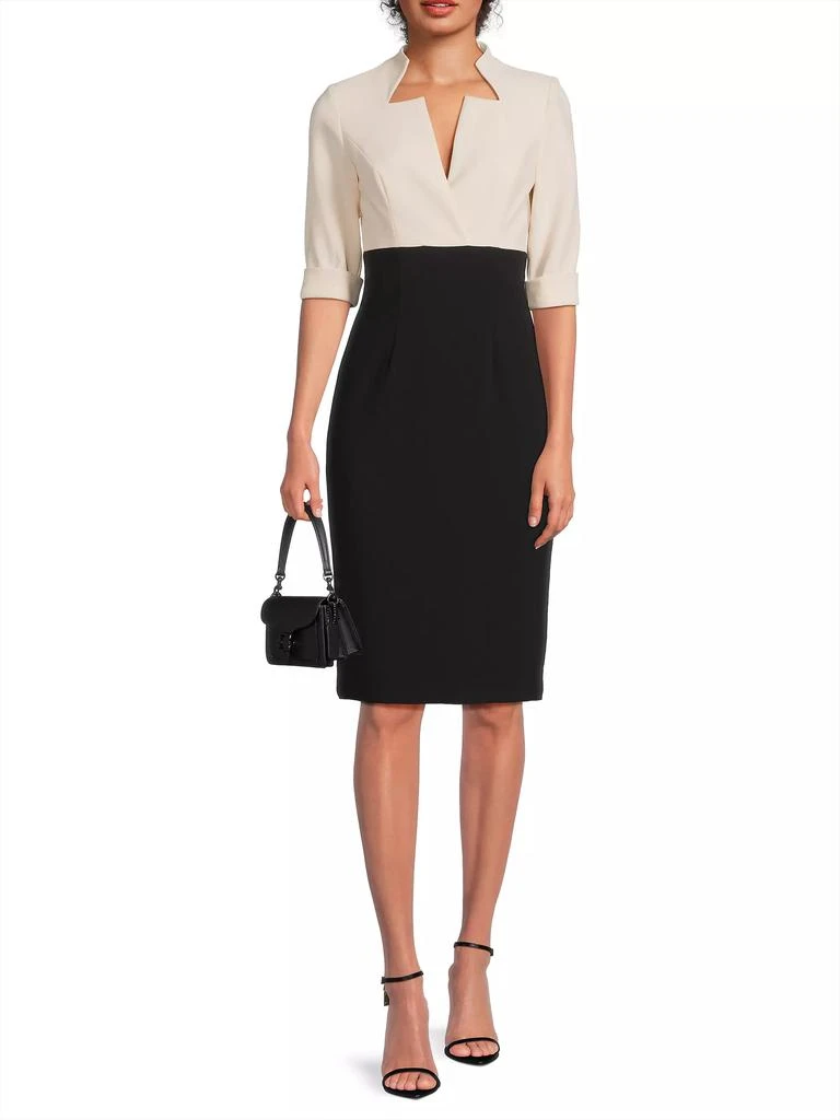 Black Halo Vespera Two-Tone Sheath Dress 2