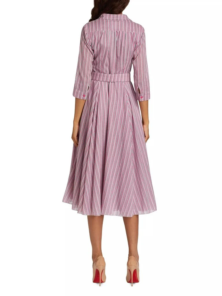 SAMANTHA SUNG Aster Napoli Stripe Cotton Shirtdress 5
