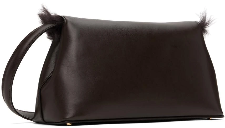 Totême Brown Shearling T-Lock Clutch 3