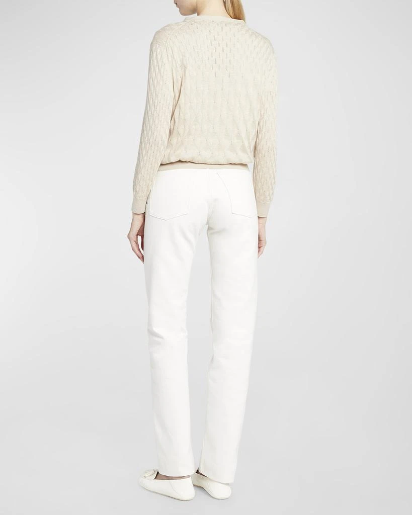 Loro Piana Takao Cashmere Open-Knit Crewneck 4
