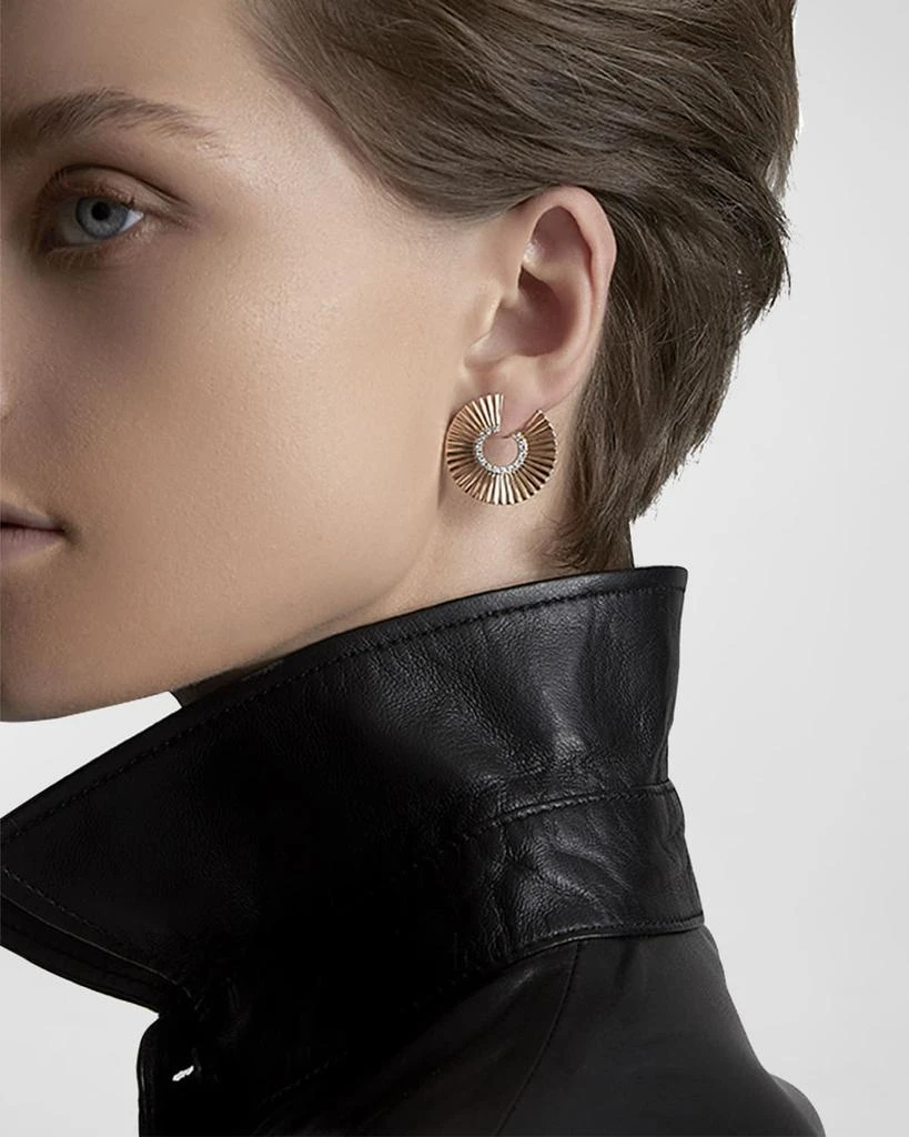 Walters Faith Clive Rose Gold Fluted Front-Facing Hoop Earrings with White Rhodium 3
