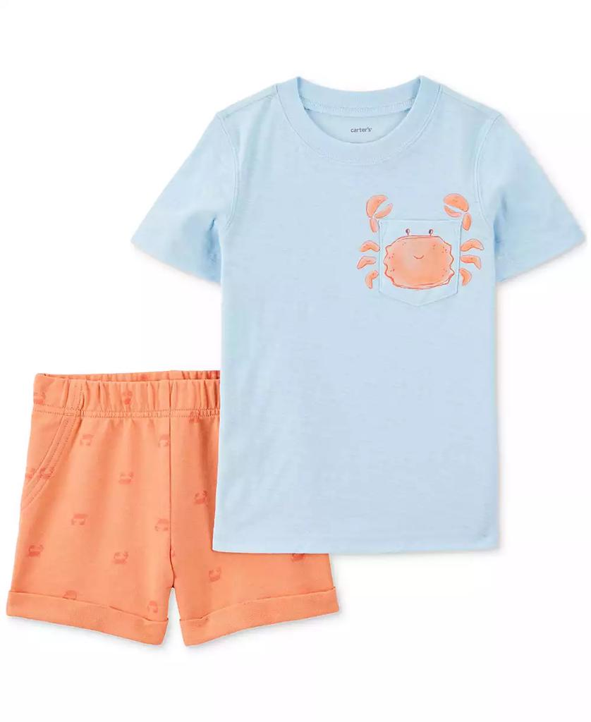 Carter's Toddler Boys Crab Top & Shorts, 2 Piece Set