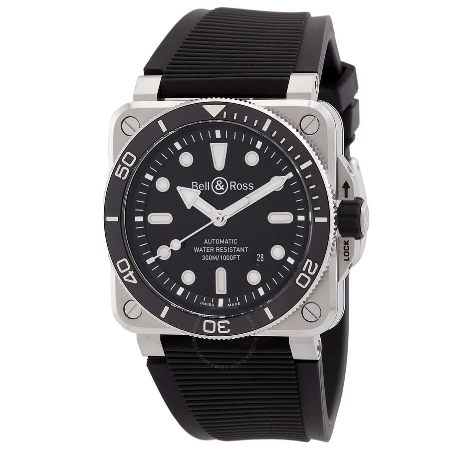 Bell And Ross Diver Automatic Black Dial Men's Watch BR03A-D-BL-ST/SRB 1