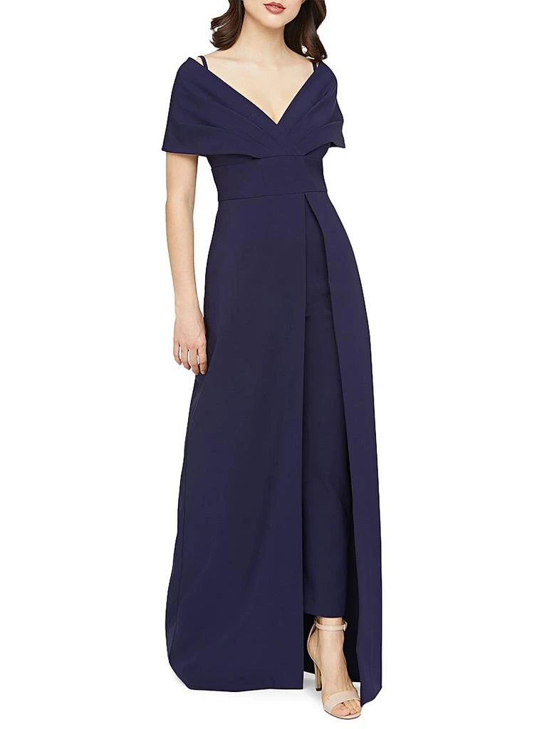 Kay Unger Irelyn Stretch-Crepe Walk-Thru Jumpsuit 3