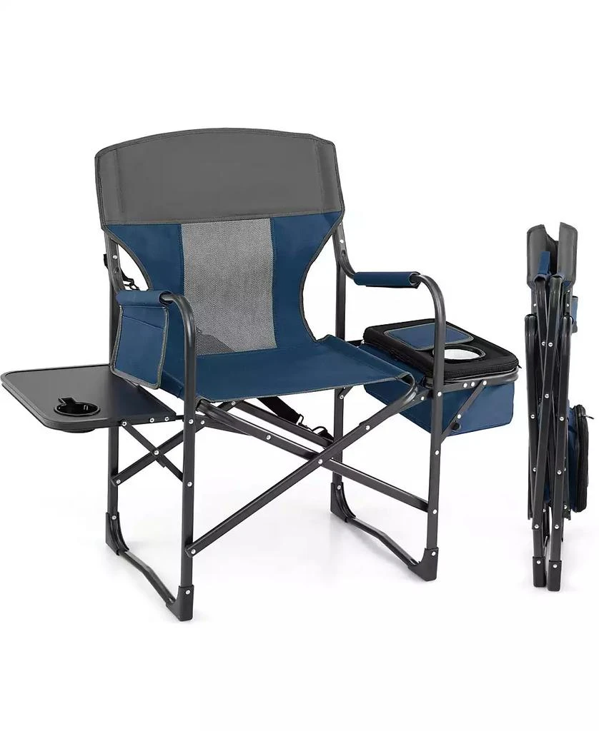 KUYOTQ Folding Camping Directors Chair with Cooler Bag and Side Table