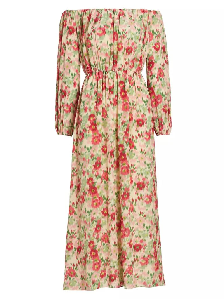 ADAM LIPPES Floral Silk Off-The-Shoulder Dress 1