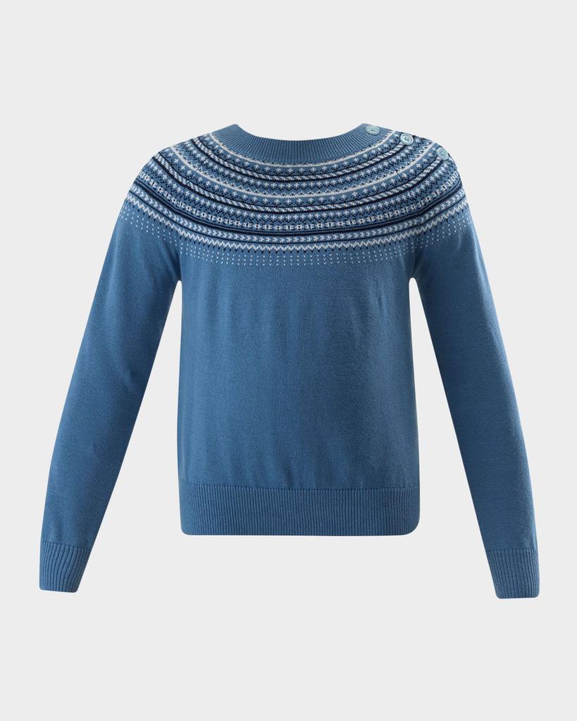 Rachel Riley Girl's Fairisle Printed Sweater, Size 2-10