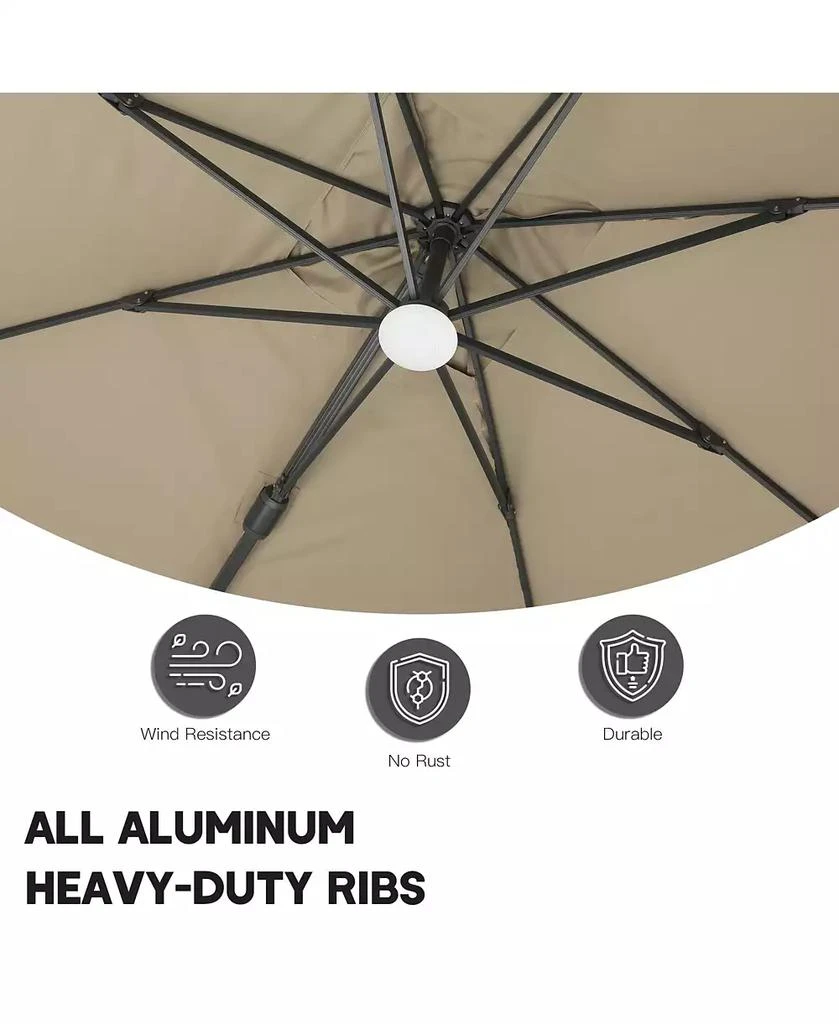 Boyel Living 10x13 ft. 360 B0; Rotation Square Cantilever Patio Umbrella with Bluetooth Speaker and LED Light 5