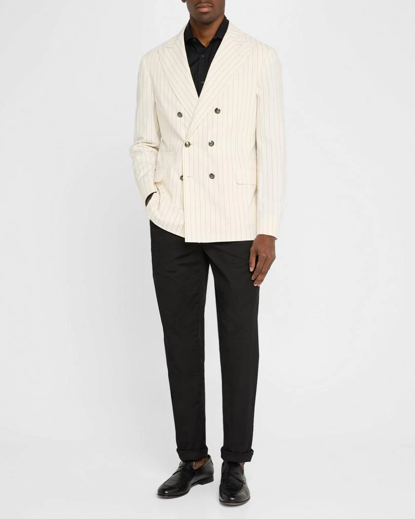 Brunello Cucinelli Men's Double-Breasted Pinstripe Sport Coat 2