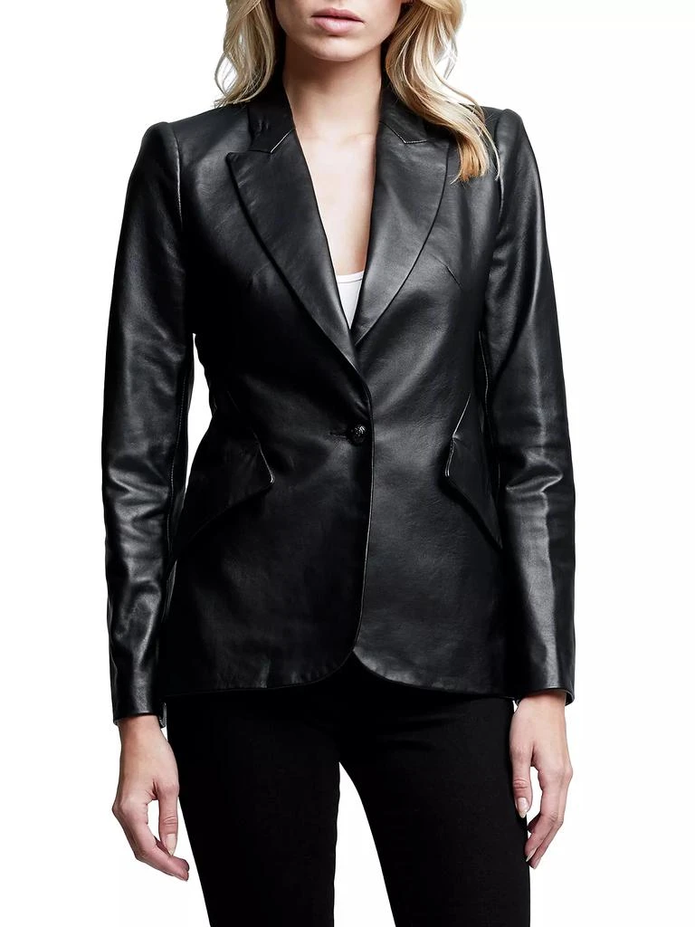 L'Agence Chamberlain Leather Blazer 3