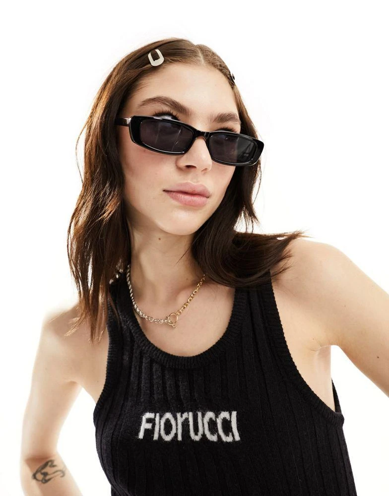 Fiorucci Fiorucci rib knitted mini dress with embroidered logo in black 2