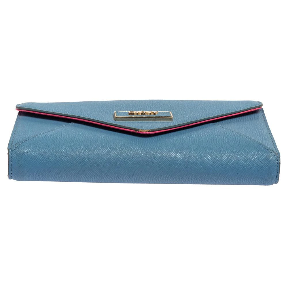 DKNY Dkny Blue/pink Leather Long Trifold Wallet 5