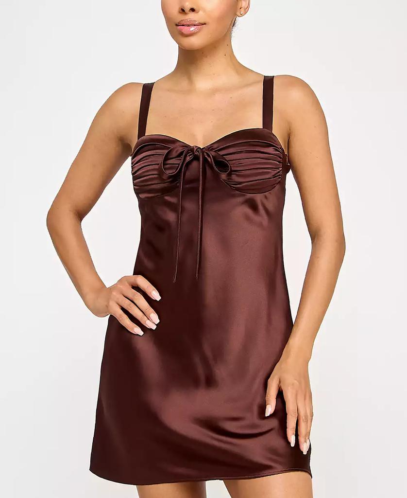 City Studios Juniors' Satin Bustier A-Line Slip Dress