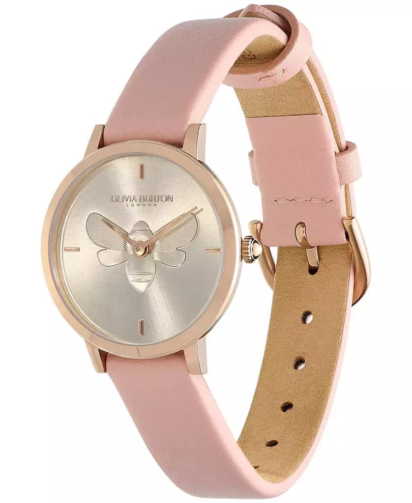 Olivia Burton Women's Ultra Slim Bee Blush Leather Watch 28mm 3