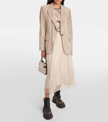 Brunello Cucinelli Silk-blend satin top 2